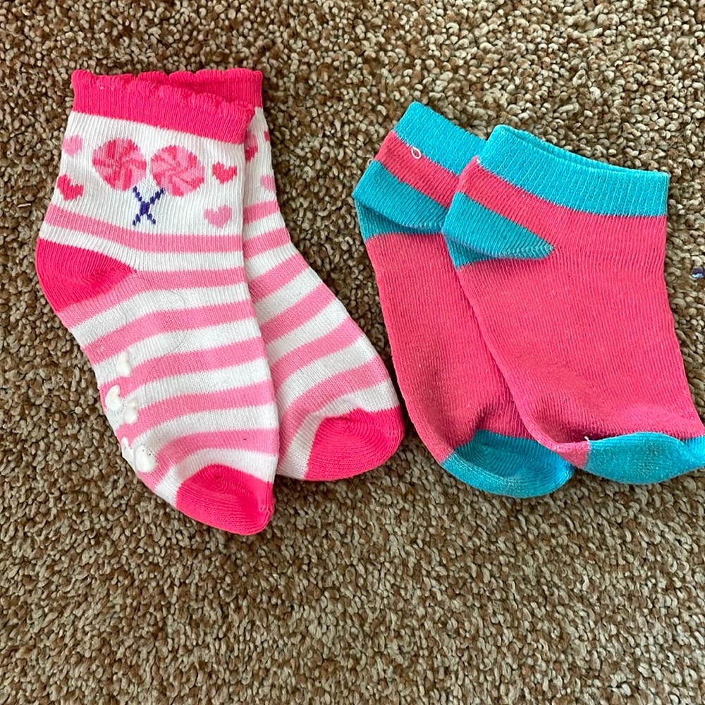 2 pair baby girl socks